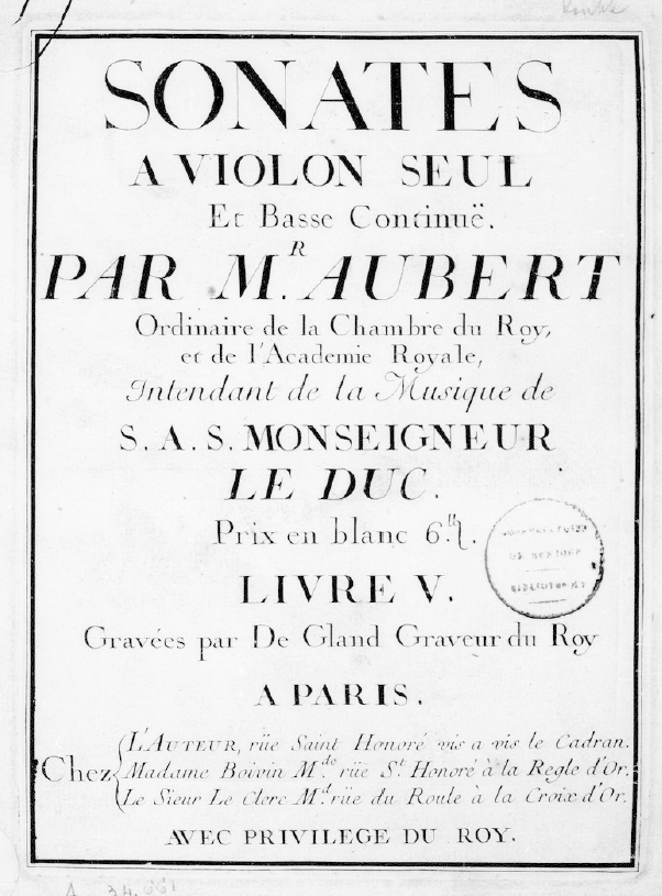 Jacques Aubert Violinsonaten Op. 5