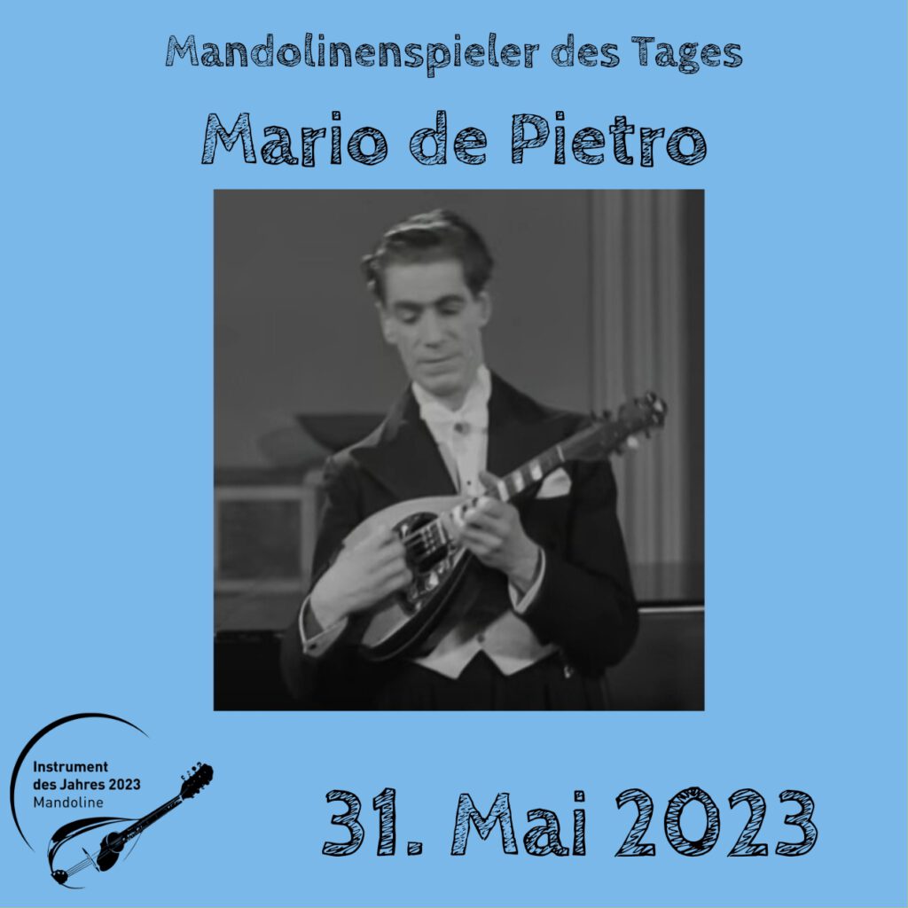 Mario de Pietro Mandolinenspielerin Mandolinenspieler des Tages Instrument des Jahres 2023