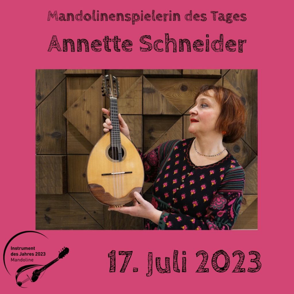 Annette Schneider Mandolinenspielerin Mandolinenspieler des Tages Instrument des Jahres 2023