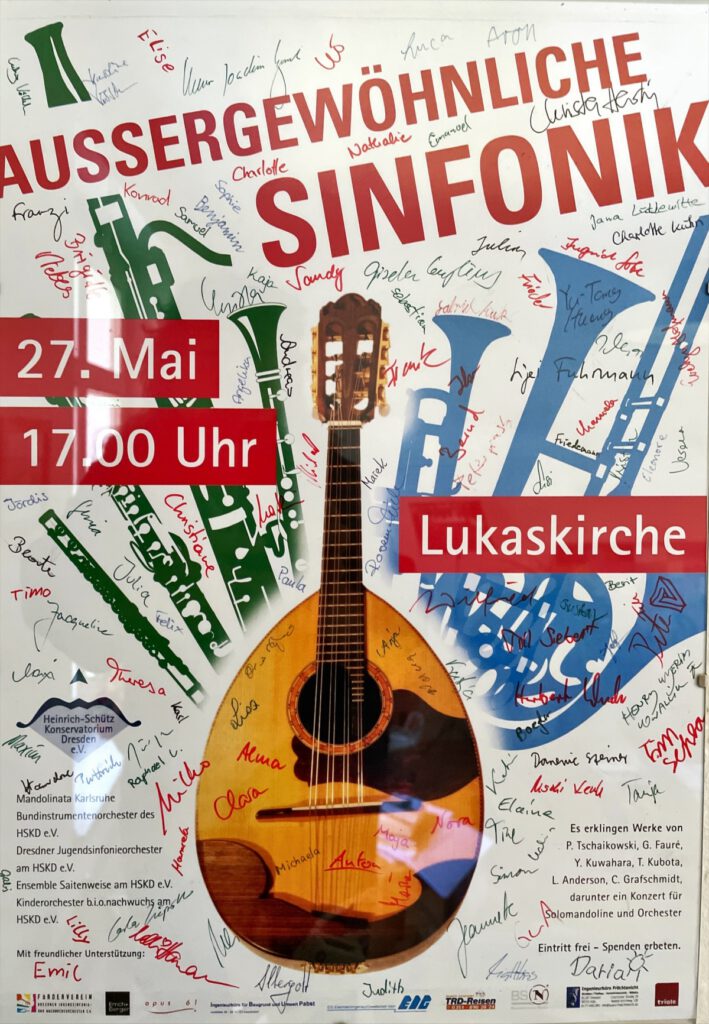 Konzertplakat mit Unterwschriften von Birgit Pfarr