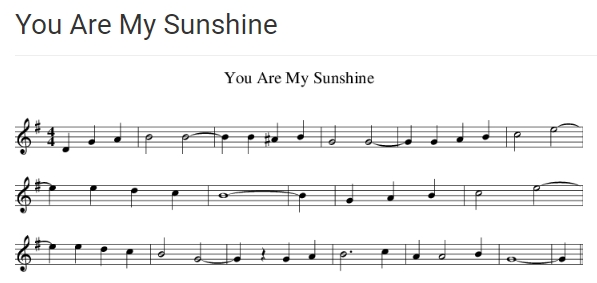 you are my sunshine noten