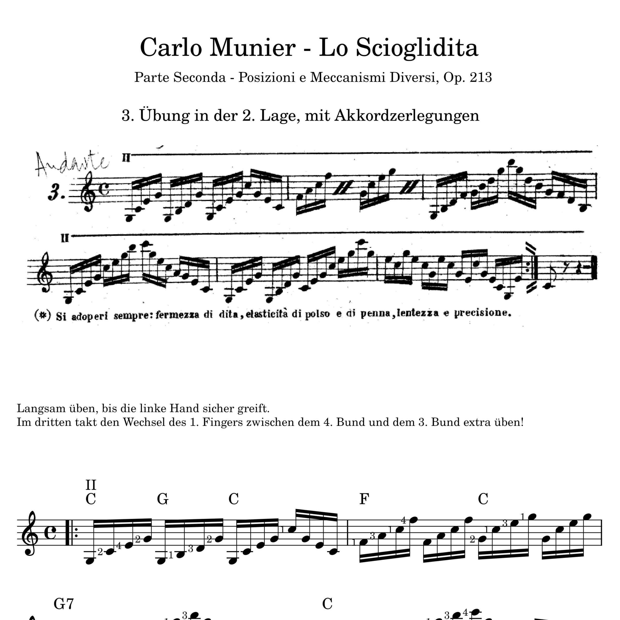 Du betrachtest gerade Lo Scioglidita 2-03 – Arpeggien in der 2. Lage